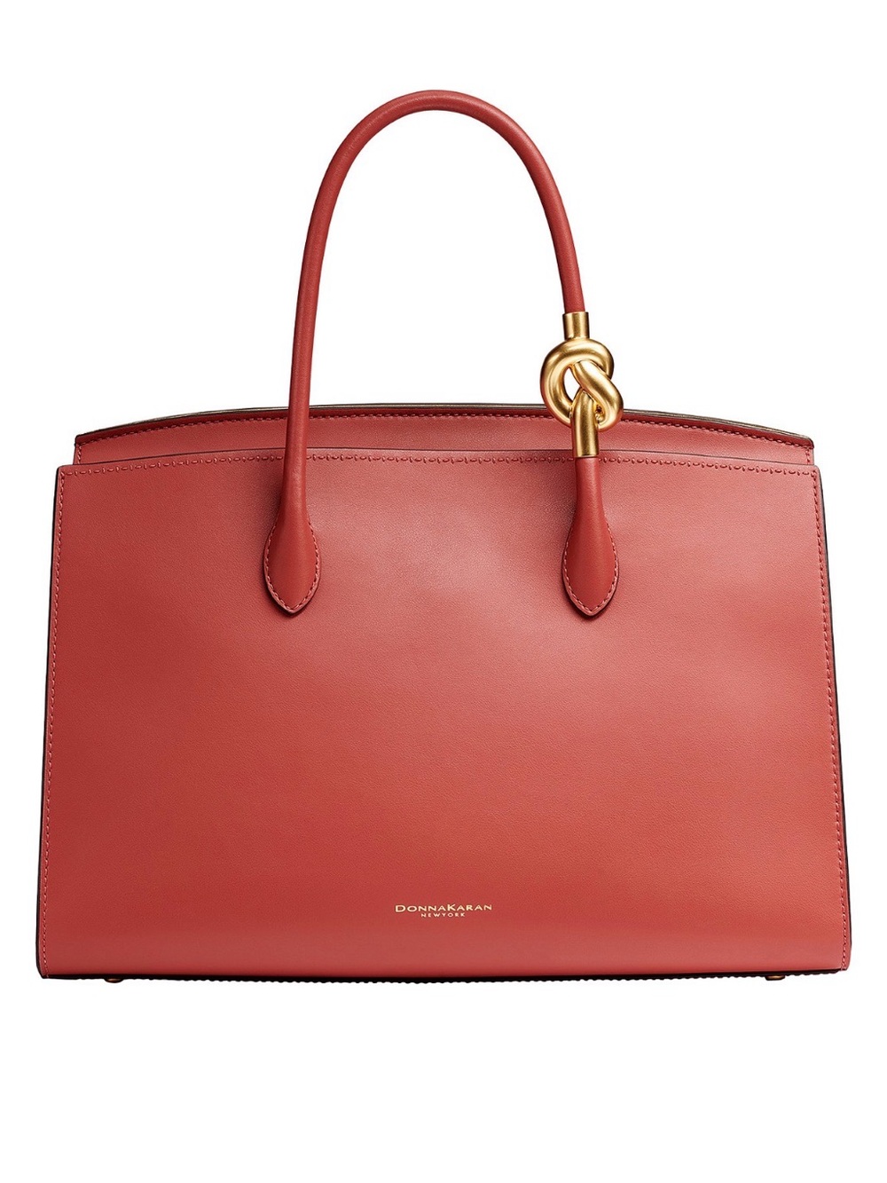 NWT Donna Karan Top-Handle Loden Leather Satchel Handbag. Sunbaked